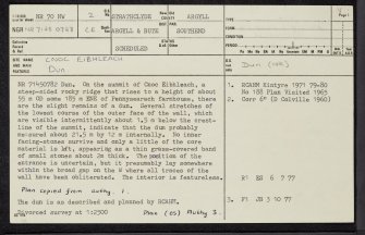 Cnoc Eibhleach, NR70NW 2, Ordnance Survey index card, page number 1, Recto