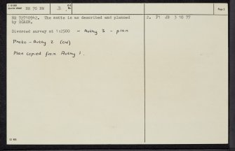 Macharioch Farm, Motte, NR70NW 3, Ordnance Survey index card, page number 2, Verso