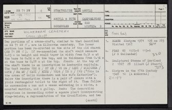 Kilkerran Cemetery, NR71NW 4, Ordnance Survey index card, page number 1, Recto