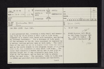 Kildonan Bay, NR72NE 5, Ordnance Survey index card, page number 1, Recto