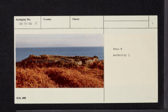 Kildonan Bay, NR72NE 5, Ordnance Survey index card, page number 1, Recto