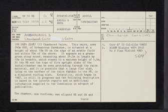 Ardnacross 2, Kintyre, NR72NE 6, Ordnance Survey index card, page number 1, Recto