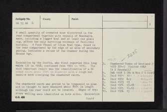 Ardnacross 2, Kintyre, NR72NE 6, Ordnance Survey index card, page number 3, Recto