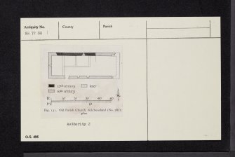 Kilchousland, Old Parish Church And Burial-Ground, NR72SE 1, Ordnance Survey index card, Recto
