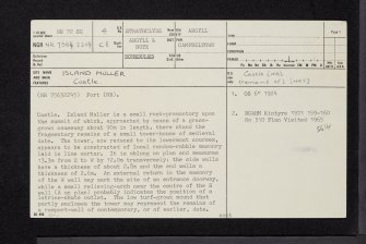 Island Muller, NR72SE 4, Ordnance Survey index card, page number 1, Recto