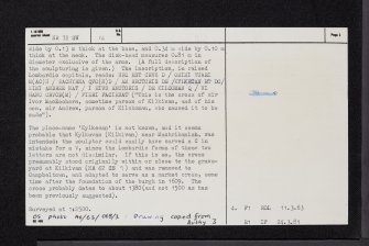Campbeltown, Old Quay Head, Campbeltown Cross, NR72SW 16, Ordnance Survey index card, page number 2, Verso