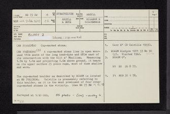 Blary, NR73NW 4, Ordnance Survey index card, page number 1, Recto