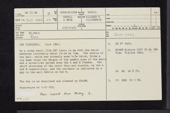 Blary, NR73NW 8, Ordnance Survey index card, page number 1, Recto