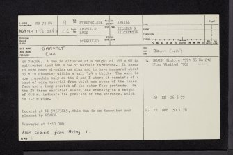 Garvalt, NR73NW 9, Ordnance Survey index card, page number 1, Recto