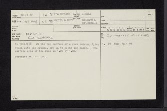 Blary, NR73NW 14, Ordnance Survey index card, page number 1, Recto