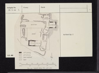 Saddell Abbey, NR73SE 1, Ordnance Survey index card, page number 1, Recto