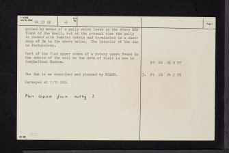 Rubha Nan Sgarbh, NR73SE 4, Ordnance Survey index card, page number 2, Verso
