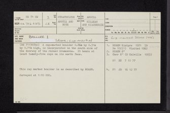 Ballure, NR74NW 2, Ordnance Survey index card, page number 1, Recto