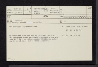 Braids, NR74SW 12, Ordnance Survey index card, page number 1, Recto