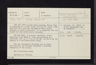 Eilean Tigh, NR76NE 1, Ordnance Survey index card, Recto