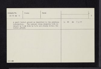 Cill An Aonghais, NR76SE 4, Ordnance Survey index card, page number 2, Verso