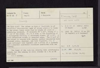 Loch A' Bhaillidh, NR76SE 5, Ordnance Survey index card, Recto