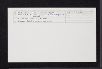 Kilberry Castle, Chapel, NR76SW 15, Ordnance Survey index card, Recto