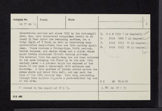 St Columba's Cave, Ellary, NR77NE 10, Ordnance Survey index card, page number 3, Recto