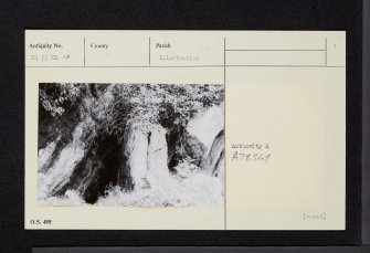 St Columba's Cave, Ellary, NR77NE 10, Ordnance Survey index card, page number 1, Recto