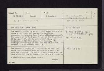 Eilean Na Circe, NR78NE 3, Ordnance Survey index card, page number 1, Recto
