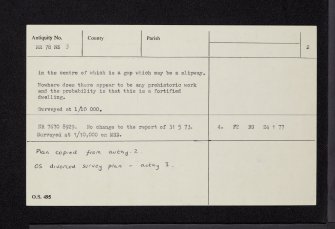 Eilean Na Circe, NR78NE 3, Ordnance Survey index card, page number 2, Verso