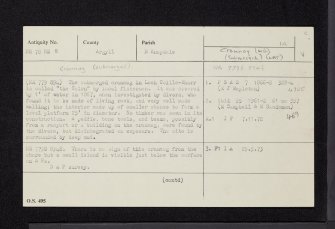 Loch Coille-Bharr, NR78NE 8, Ordnance Survey index card, Recto