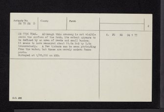 Loch Coille-Bharr, NR78NE 8, Ordnance Survey index card, page number 2, Verso