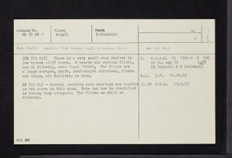 Drimnagall Wood, NR78SW 9, Ordnance Survey index card, Recto