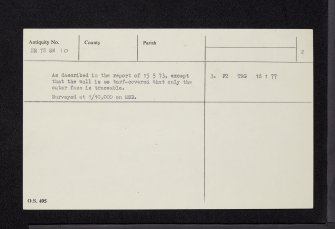 Dun Mor, Drimnagall, NR78SW 10, Ordnance Survey index card, page number 2, Verso