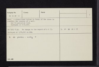 Daltot, NR78SW 14, Ordnance Survey index card, page number 2, Verso