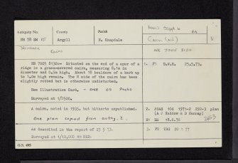 Droineach, NR78SW 15, Ordnance Survey index card, Recto