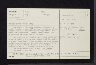 Barnluasgan, NR79SE 3, Ordnance Survey index card, Recto