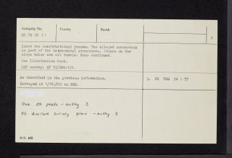 Castle Dounie, NR79SE 13, Ordnance Survey index card, page number 2, Verso