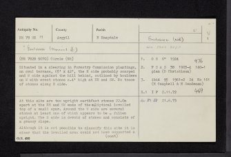 Kilmory Oib, NR79SE 19, Ordnance Survey index card, page number 1, Recto