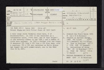 Arran, Blackwaterfoot, NR82NE 3, Ordnance Survey index card, page number 1, Recto