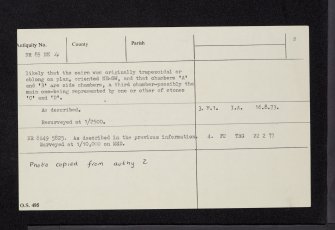 Glenreasdale Mains, NR85NE 4, Ordnance Survey index card, page number 2, Verso