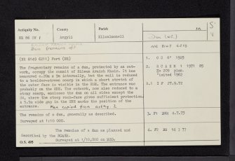 Eilean Araich Mhoir, NR86SW 1, Ordnance Survey index card, Recto