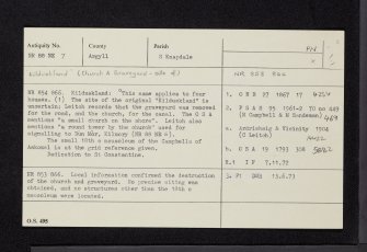 Ardrishaig, Kilduskland, NR88NE 7, Ordnance Survey index card, Recto