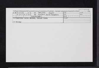 Crinan Canal, NR88NE 24, Ordnance Survey index card, Recto