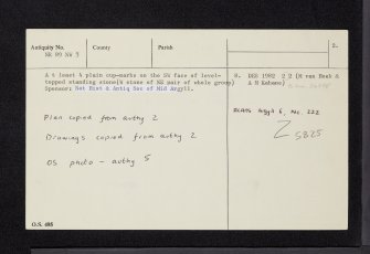 Nether Largie, NR89NW 3, Ordnance Survey index card, page number 2, Verso