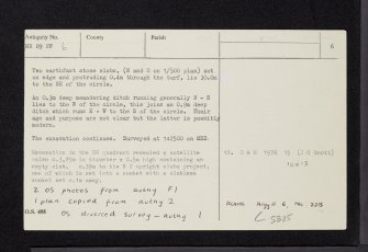 Temple Wood, NR89NW 6, Ordnance Survey index card, page number 6, Verso
