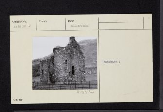 Kilmartin, Kilmartin Castle, NR89NW 7, Ordnance Survey index card, Recto