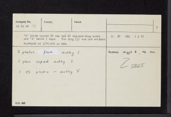 Baluachraig 1, NR89NW 13, Ordnance Survey index card, page number 2, Verso