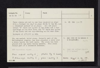 Ballymeanoch, NR89NW 14, Ordnance Survey index card, page number 2, Verso