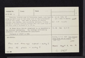 Ri Cruin, NR89NW 16, Ordnance Survey index card, page number 2, Verso