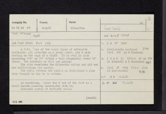 Ballygowan, NR89NW 20, Ordnance Survey index card, Recto