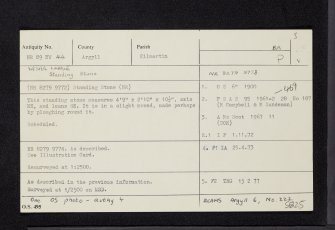Nether Largie, NR89NW 44, Ordnance Survey index card, Recto