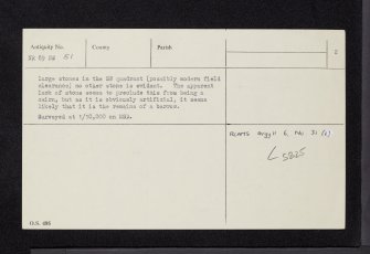 Ballymeanoch, NR89NW 51, Ordnance Survey index card, page number 2, Verso