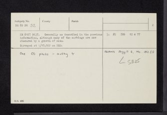 Poltalloch, NR89NW 52, Ordnance Survey index card, page number 2, Verso